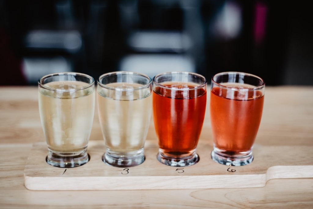 4 ciders on white table