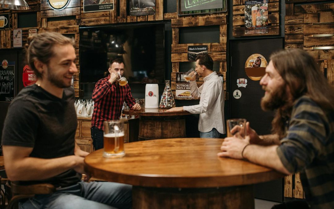 A People Drinking Beer in the Bar